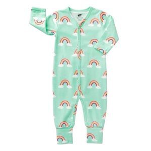 Monica + Andy Organic Cotton Long Sleeve Rainbow Print One Piece. 0-3 Months.